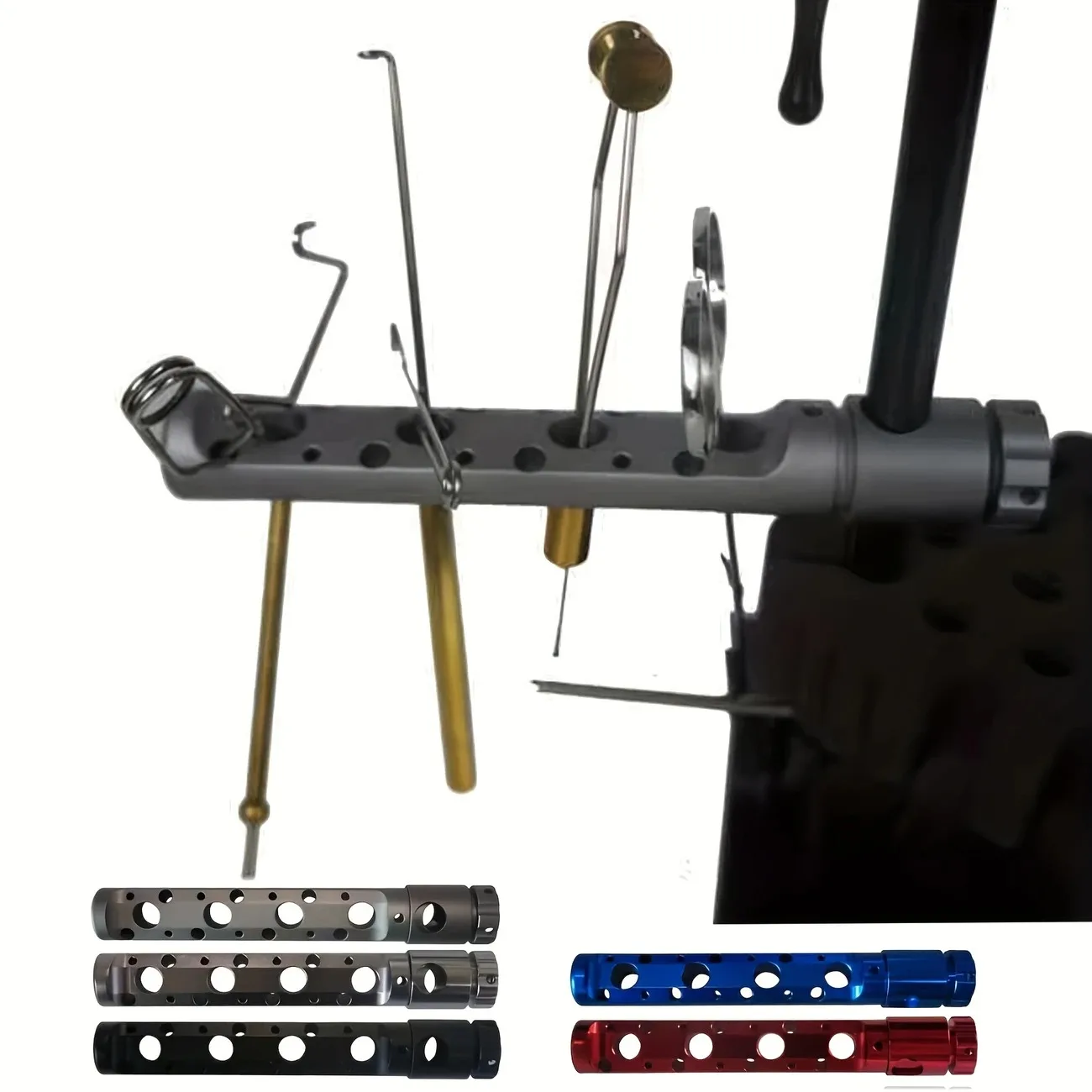 Aventik CNC-Fliegenbinde-Werkzeug, Caddy, Schraubstock, Vorbau, T6, Aluminium, Typ II, eloxiert, 5 Farben, Fliegenbindegerät Image