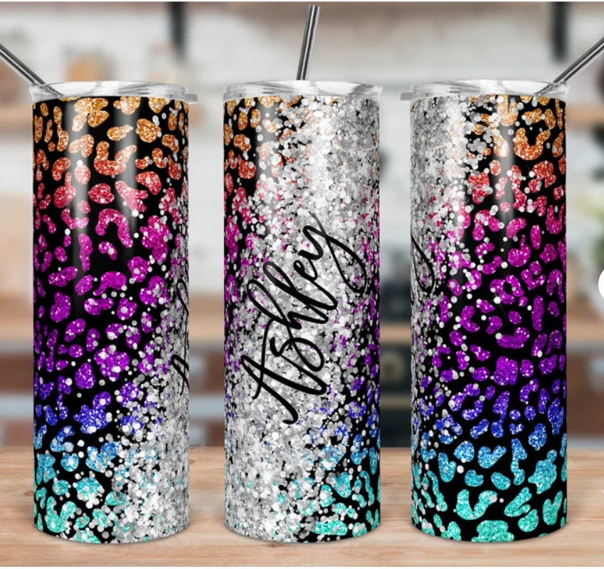 Bicchiere arcobaleno,bicchiere leopardato,bicchiere per orgoglio,bicchiere sublimato,bicchiere magro,bicchiere personalizzato,bicchiere carino,regalo