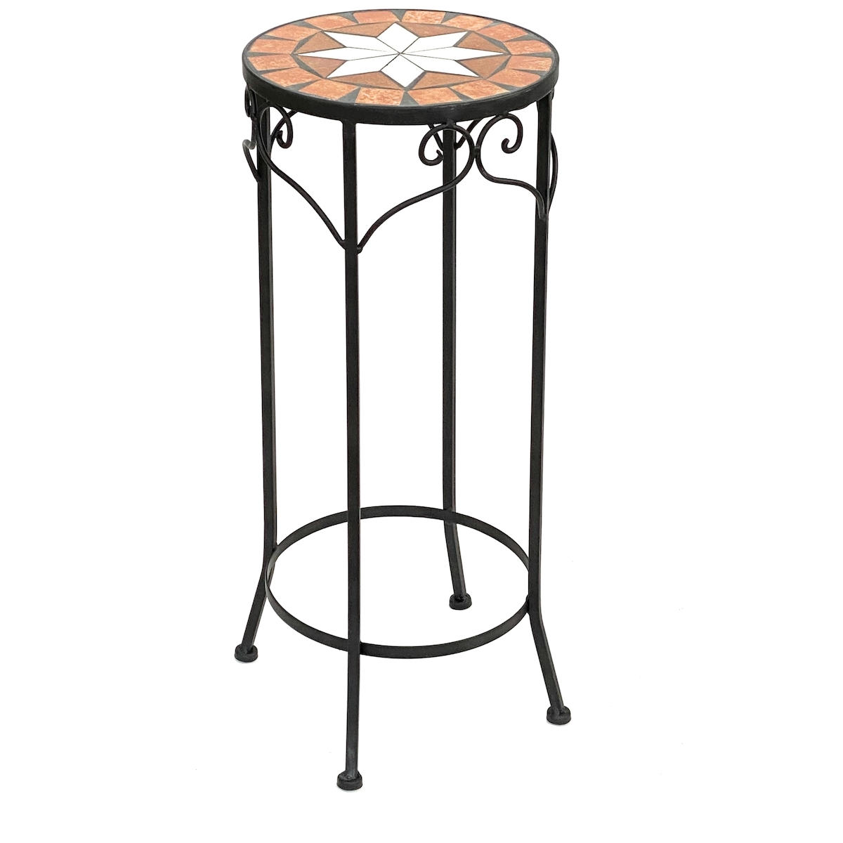 DanDiBo Blumenhocker Mosaik Rund 62 cm Blumenständer 12011 Beistelltisch Pflanzenständer Mosaiktisch Image