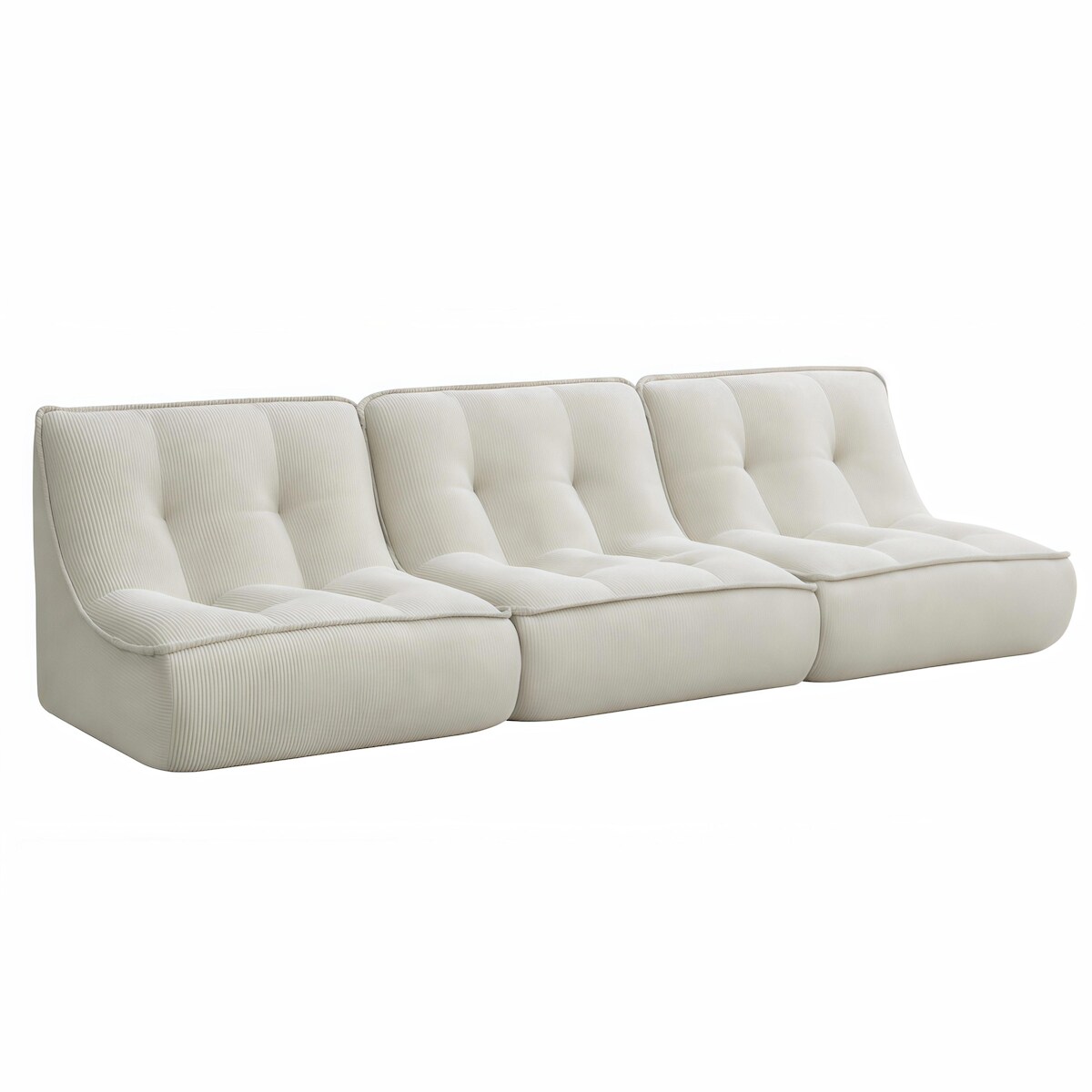 Oviala Business Set aus 3 Stoffsesseln, 240 x 90 x 70 cm, ecru Image