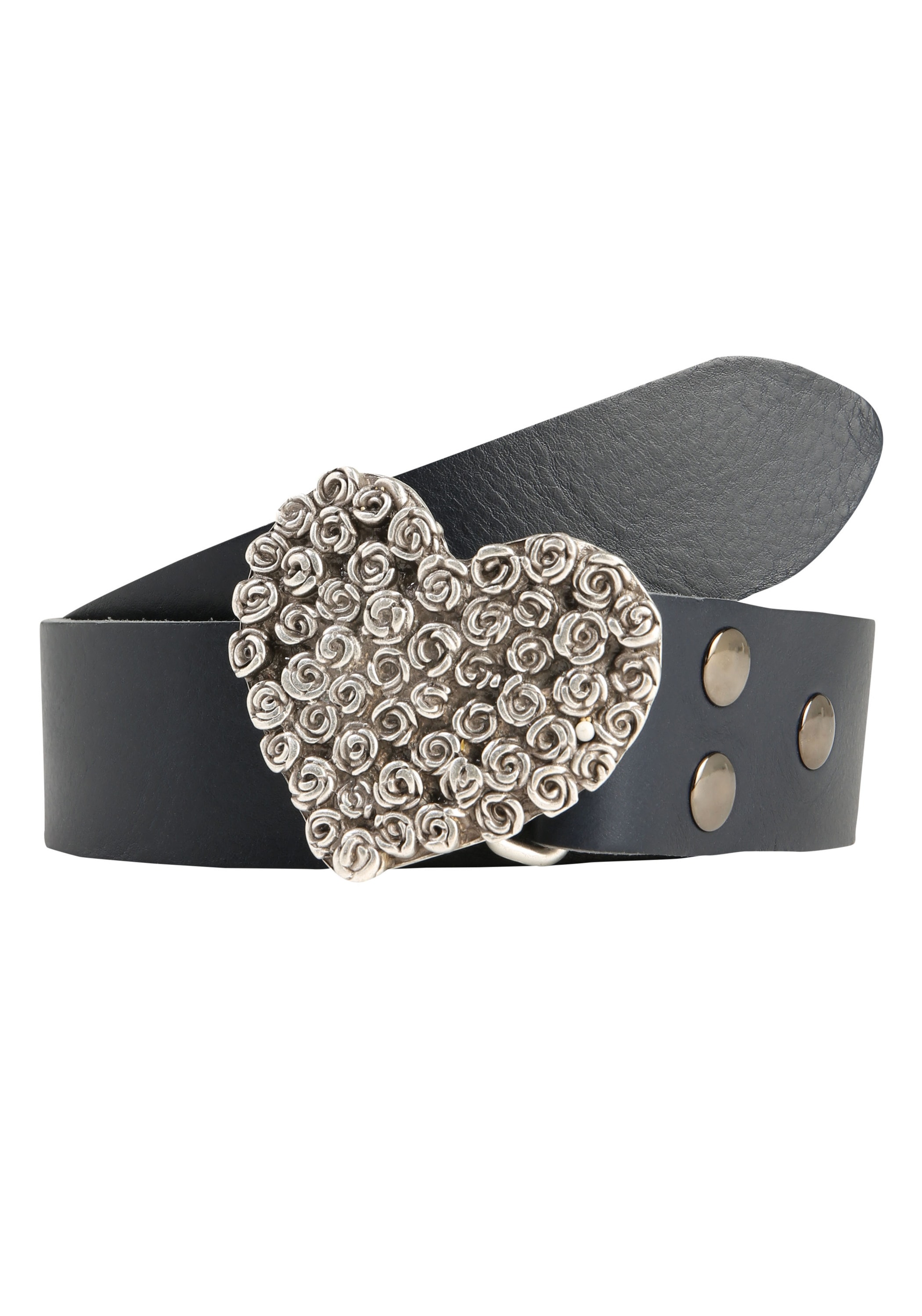 Ledergürtel RETTUNGSRING GÜRTEL "Wechselgürtel", Damen, Gr. 95, navy, Rindsleder, Gürtel Ledergürtel Image