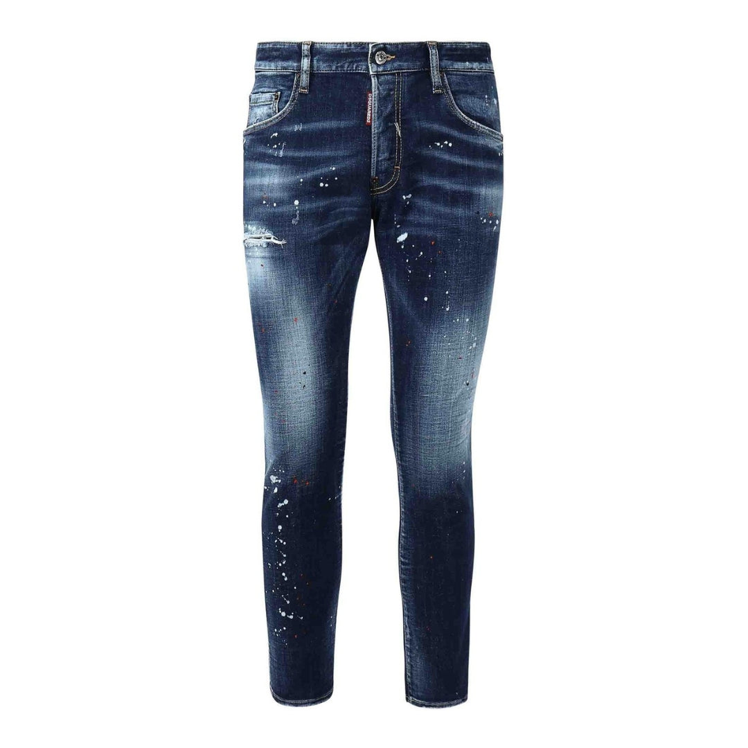 Dsquared2 Medium Easy Wash Skater Jeans In Marineblau