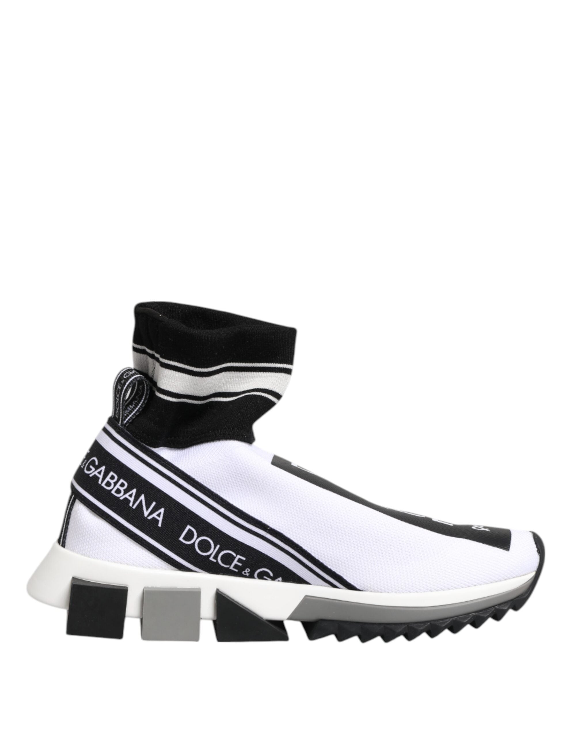 Dolce & Gabbana Weiße Schwarze Sorrento Socken Sneaker Schuhe