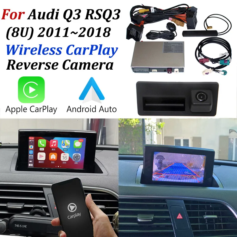 Per Audi Q3 RS Q3 RSQ3 8U 2011 ~ 2018 Wireless Apple CarPlay Car Play Android Auto Mirror Support HD anteriore retrovisore telecamera di parcheggio