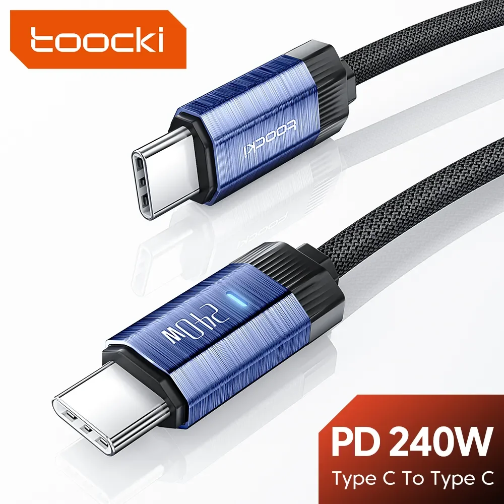 Toocki 240W Cavo da tipo C a tipo C PD 3.1A Cavo di ricarica rapida 100W 60W Cavo da USB C a USB C per MacBook Xiaomi Samsung Poco Realme