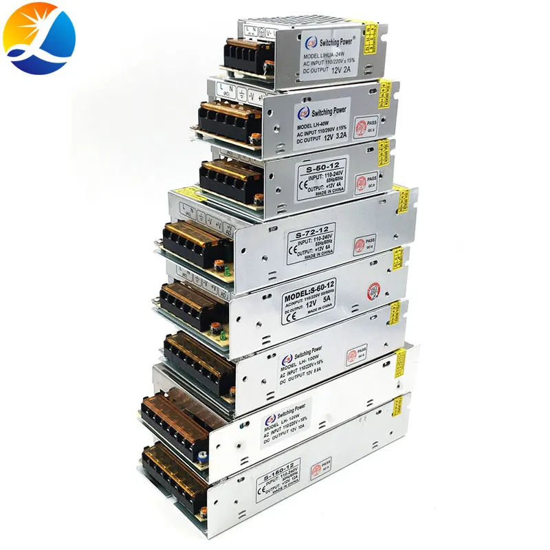 Dropshipping AC/DC 12V 24V trasformatore interruttore alimentatore 1A 2A 3A 4A 5A 6A 8A 10A 12A 10W Driver LED per strisce LED