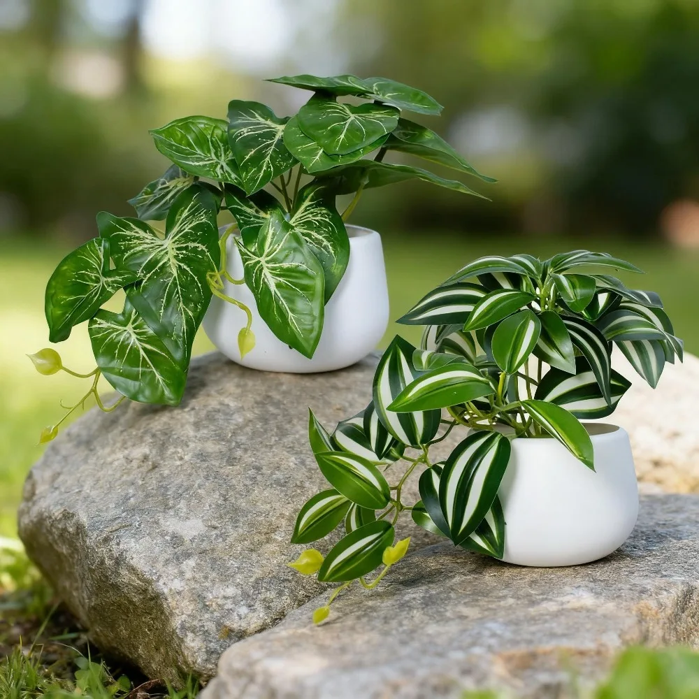 1 Pezzo Pianta Artificiale in Vaso Bonsai Decorazione per Feste, Centri Commerciali, Casa, Scrivania, Ufficio Piccolo Bonsai Finto Fiore in Vaso Decorazioni per la Casa