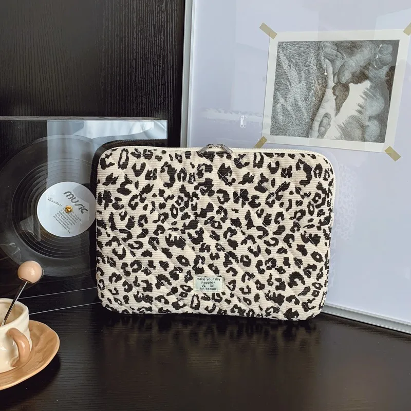 Étui de transport pour ordinateur portable à imprimé léopard, sac de rangement pour ordinateur portable, pochette pour ordinateur portable, convient aux ordinateurs portables de 11/13/15 pouces