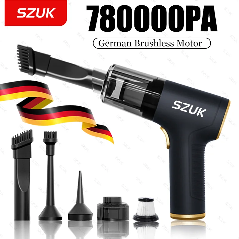 SZUK 780000PA aspirateur de voiture aspiration puissante Portable Machine de nettoyage à main nettoyeur de voiture Mini aspirateur sans fil aspirateur voiture souffleur air puissant aspirateur voiture