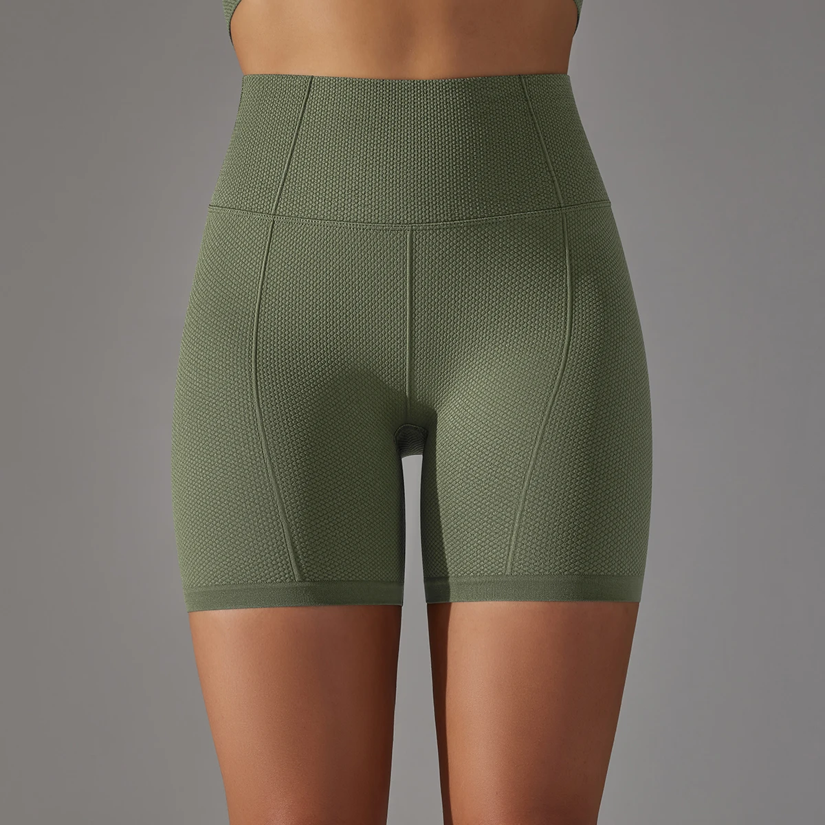 Pantaloncini da donna Pantaloncini da yoga sportivi Pantaloncini da ciclismo da corsa senza cuciture Leggings sportivi traspiranti Pantaloncini da palestra per allenamento estivo a vita alta