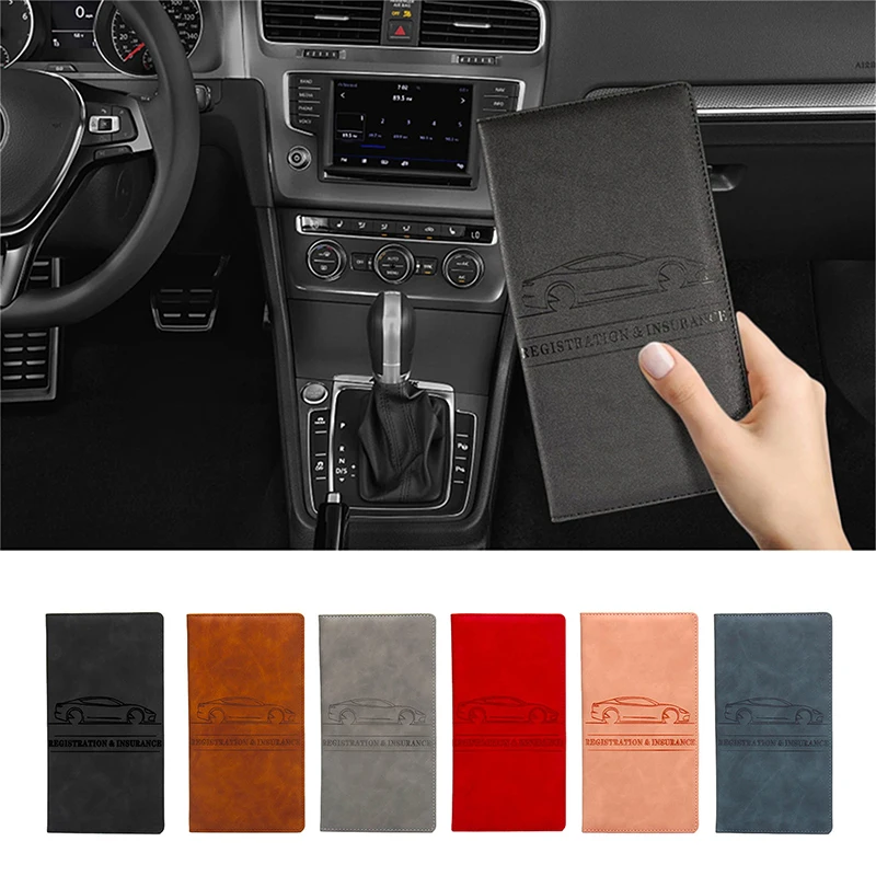 Porte-documents en cuir pour permis de conduire et assurance automobile, étui de rangement pour documents de voiture et cartes de crédit pour homme
