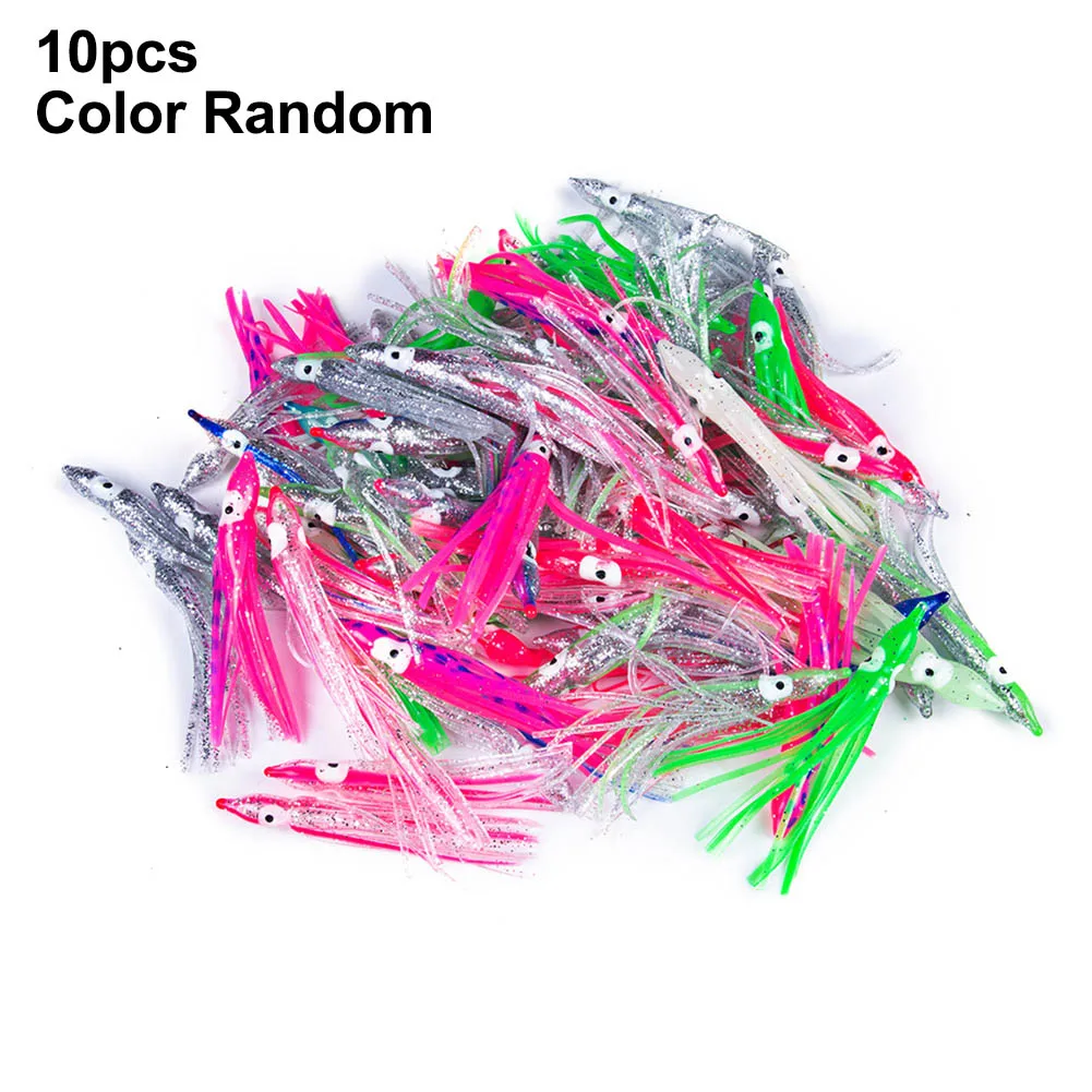 10 pz/lotto polpo pesca 12 cm Richiamo Morbido Calamari Gonne Esche Artificiali Polpo Esche Da Pesca Esche Luminose Esche Da Pesca Esche