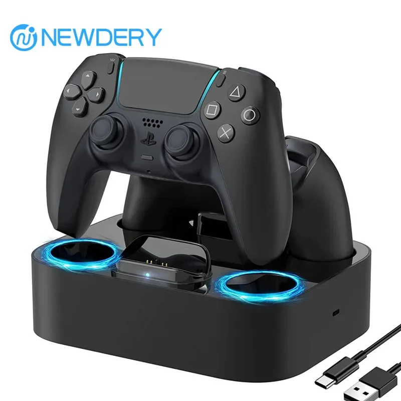 PS5 Controller Charging Station Dual Charger for Playstation 5 Controller&PS5 Edge Controller Games Accessories Charger