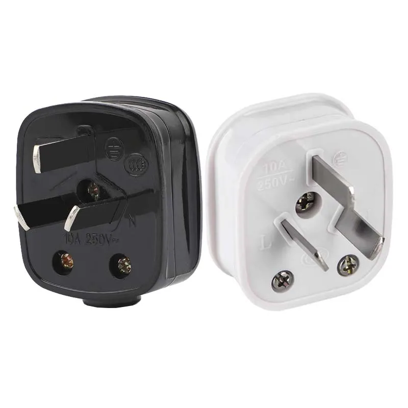 Australia Spina di cablaggio AU maschio a 3 poli 10A Cina Nuova Zelanda Connettore multipresa Cavo riutilizzabile Converti spina 250 V Bianco Nero