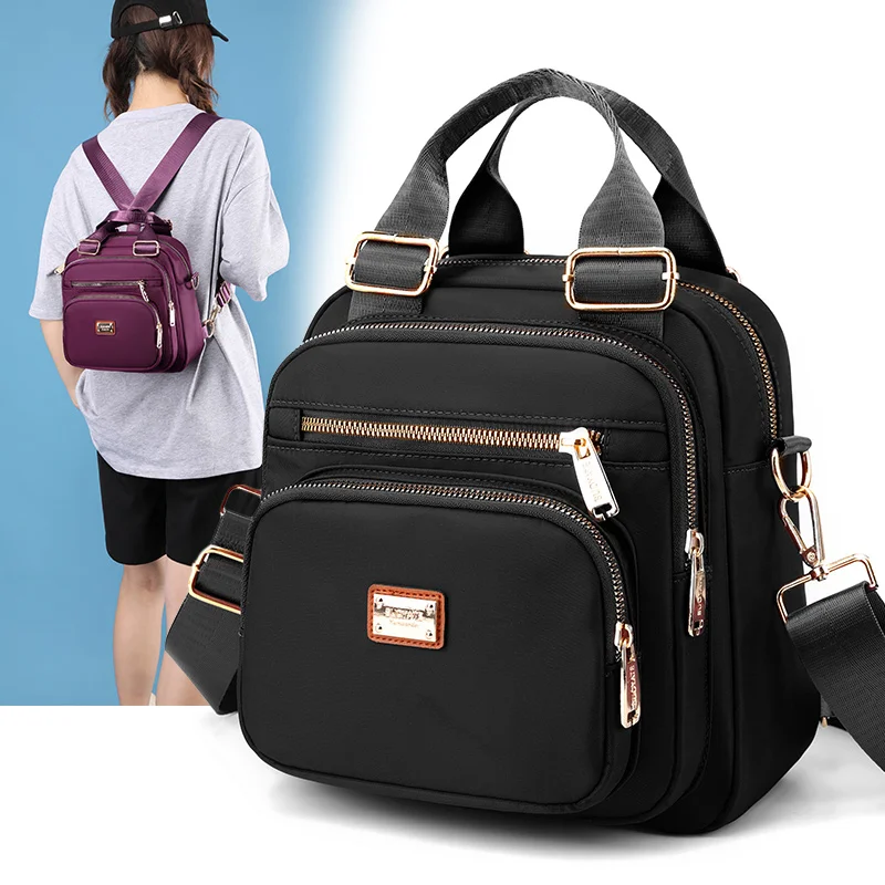 Mini borsa zaino in nylon moda per donna borsa da donna tote borsa a tracolla casual multifunzione zaino da scuola da donna femminile 2022