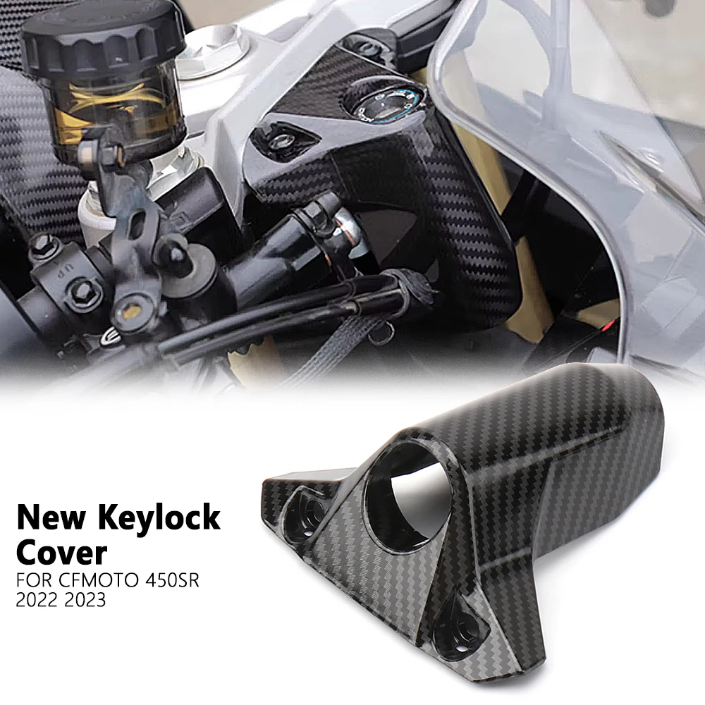 Per CFMOTO 450 SR 450SR 450sr 2022 2023 accessori moto copertura anteriore porta Keyhole Guard plastica fibra di carbonio