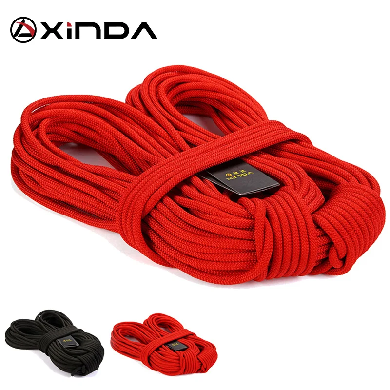 XINDA 8mm Diametro Corda professionale per arrampicata su roccia Escursionismo all'aperto Corda Statica ad alta resistenza Corda di sicurezza Paracadute di salvataggio antincendio