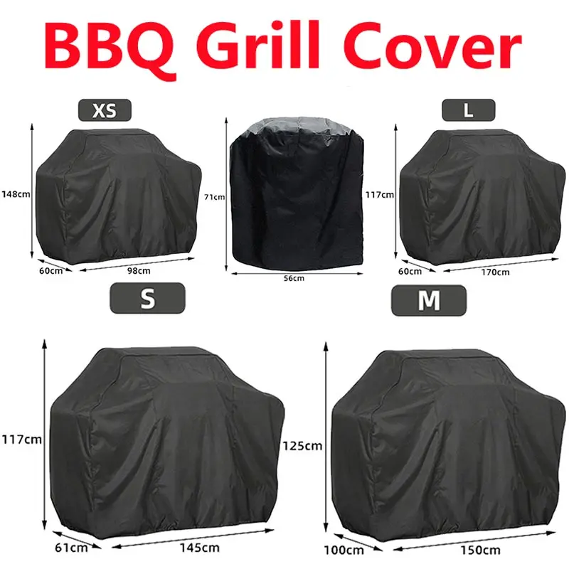Copertura per barbecue antipioggia nera impermeabile Copertura per griglia esterna Weber Copertura per barbecue elettrico per barbecue a gas antipolvere per barbecue resistente