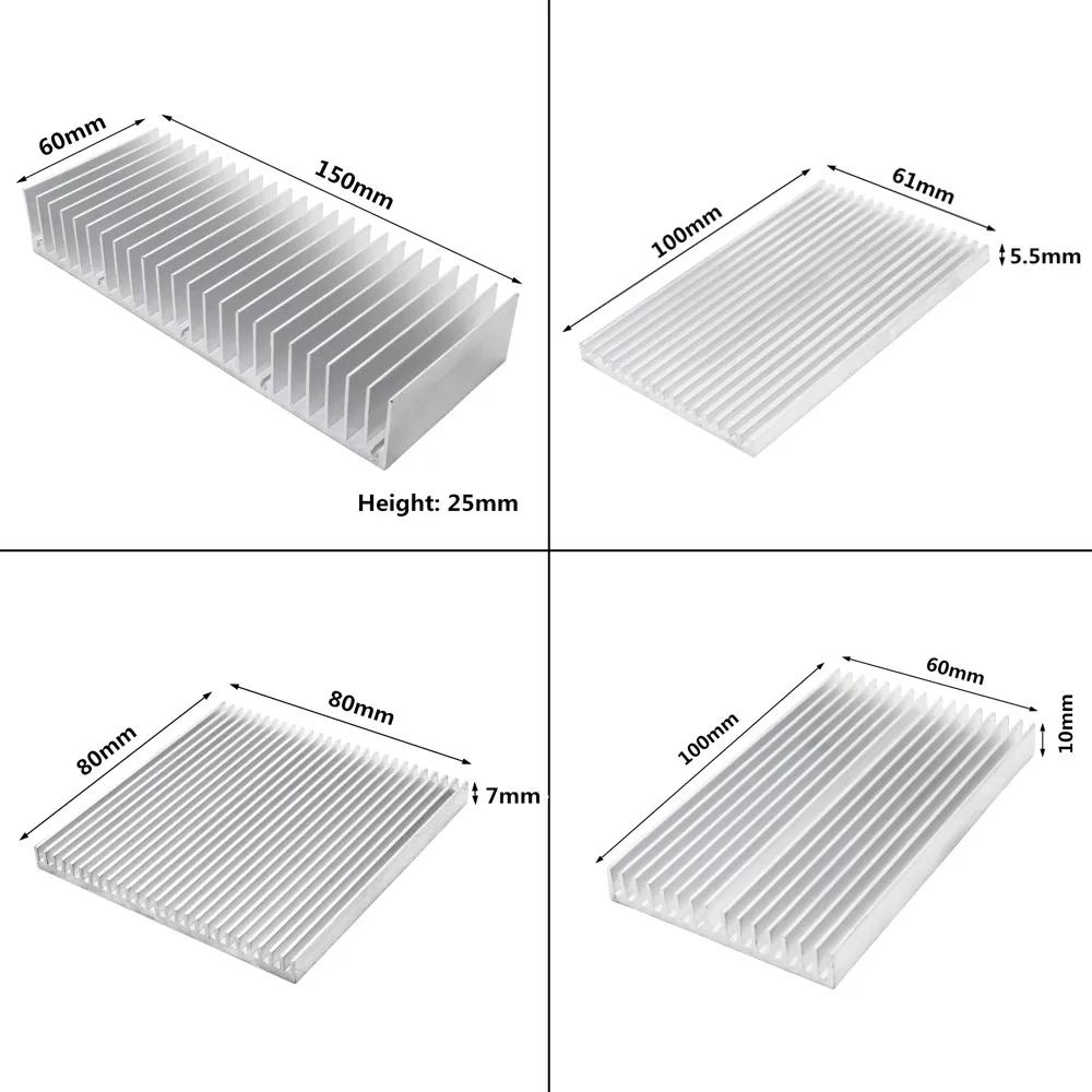 (Angebot) 150x60x25mm heizkörper aluminium-kühlkörper Extrudierten kühlkörper für LED Elektronische wärme ableitung kühlung kühler Image