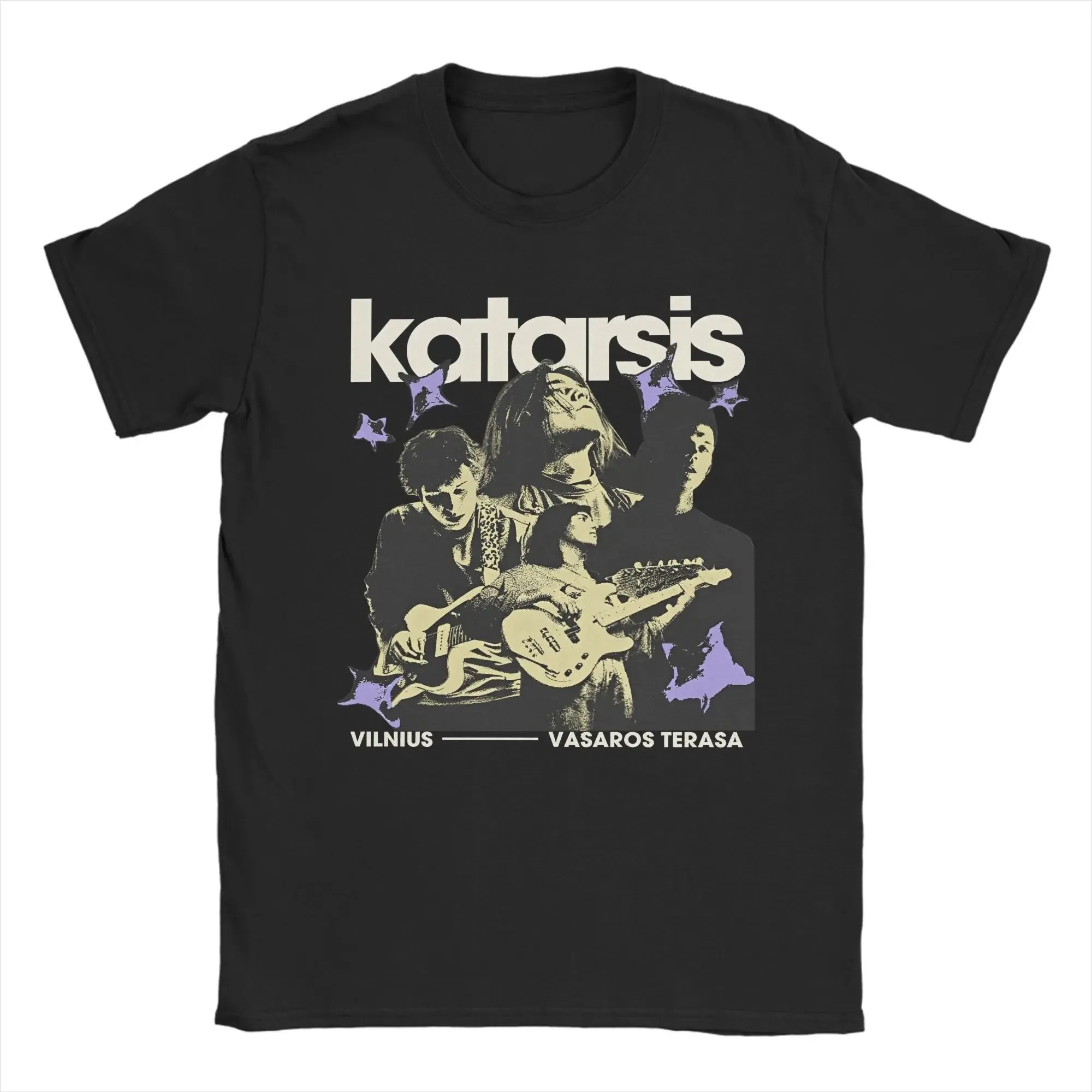 Experimental Rock Band Katarsis Poster-Print T-Shirt für Männer und Frauen O-Ausschnitt Baumwolle Sommer-Tee Übergroßes Streetwear Harajuku Wind Oberteil Image