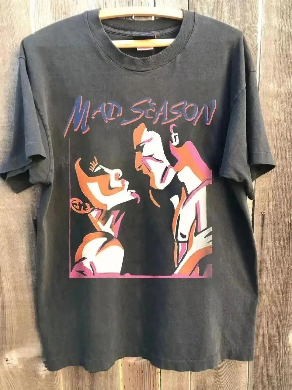 Y2k Hip-Hop Tops Vintage Rock T-Shirt Mad Season Retro T-Shirt Bedruckt Kurzarm Sommer Lässig Locker Modisch Streetwear Unisex