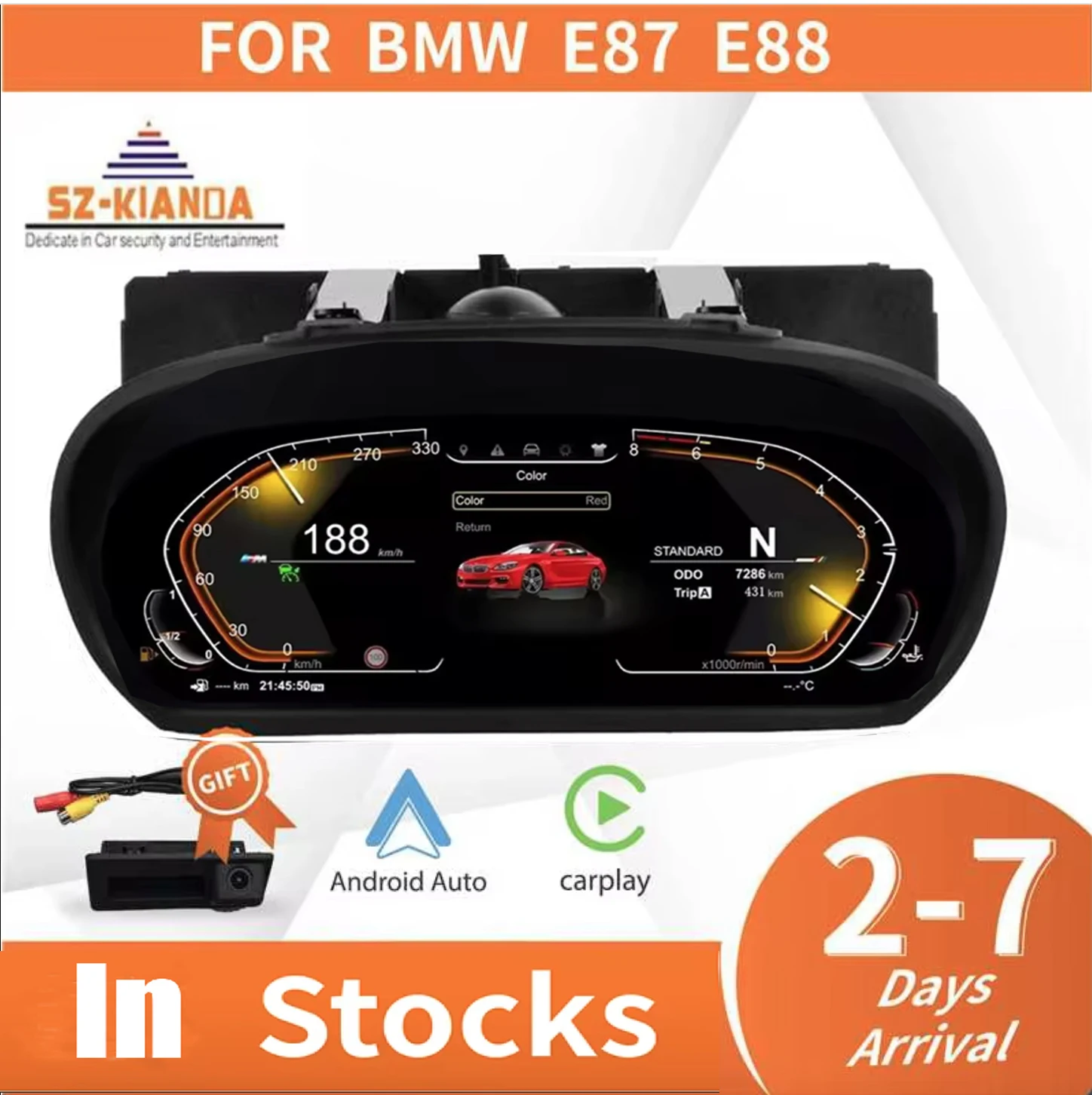 2025 neueste originale 12,3-Zoll-LCD-Digitalcluster für BMW 1er E81 E82 E87 E88 Instrumententachometer Armaturenbrett-Display Head-up Image