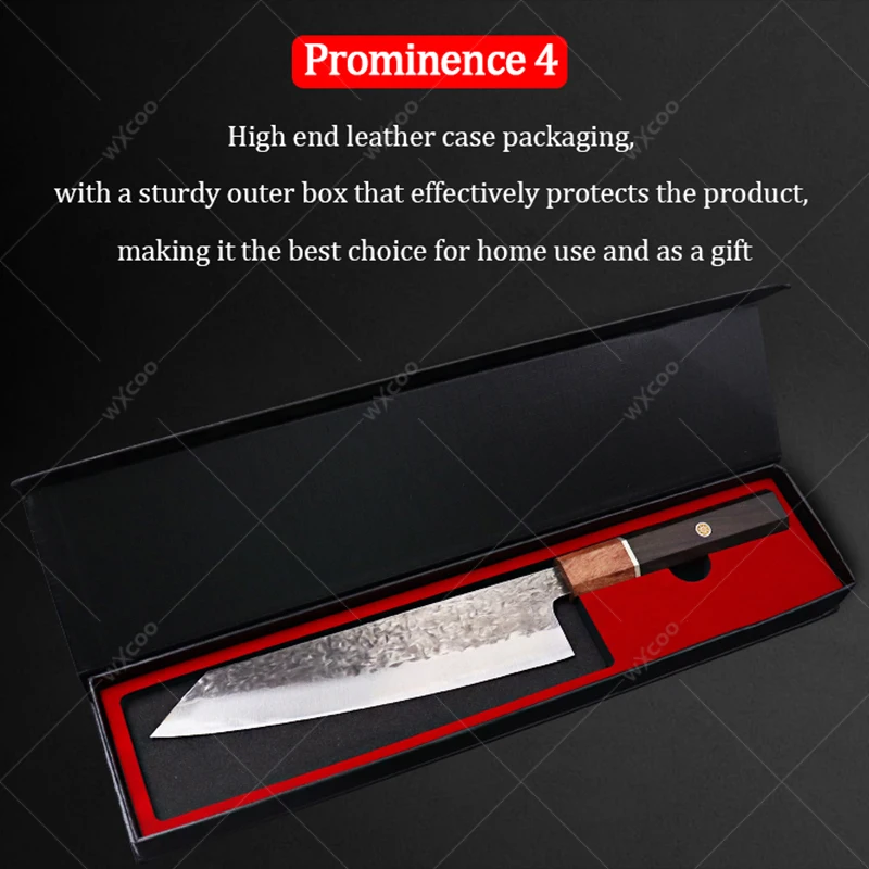 Japanisches Kochmesser mit hoher Härte, professionelles Fleischbeil für die Küche, Edelstahl, Küchen-Gemüseschneidemesser mit Box Image