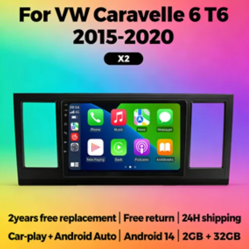 MEKEDE Android 15 Autoradio Head Unit 2 Din Autoradio Stereo GPS Navigation Carplay Für VW Volkswagen Caravelle 6 T6 2015-2020 Image