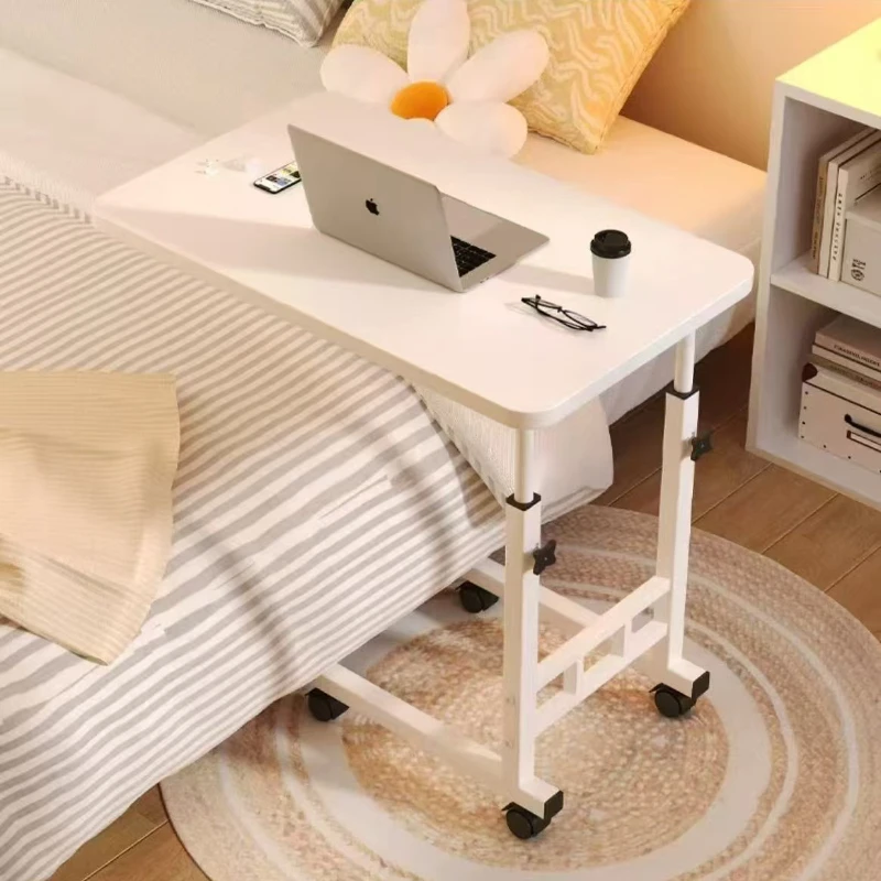 Haushaltsschreibtisch mit drehbarem Rad, Nachttisch, verstellbarer Stehschreibtischständer, mobiler Laptopständer, geeignet für Schlafzimmer und Büro Image