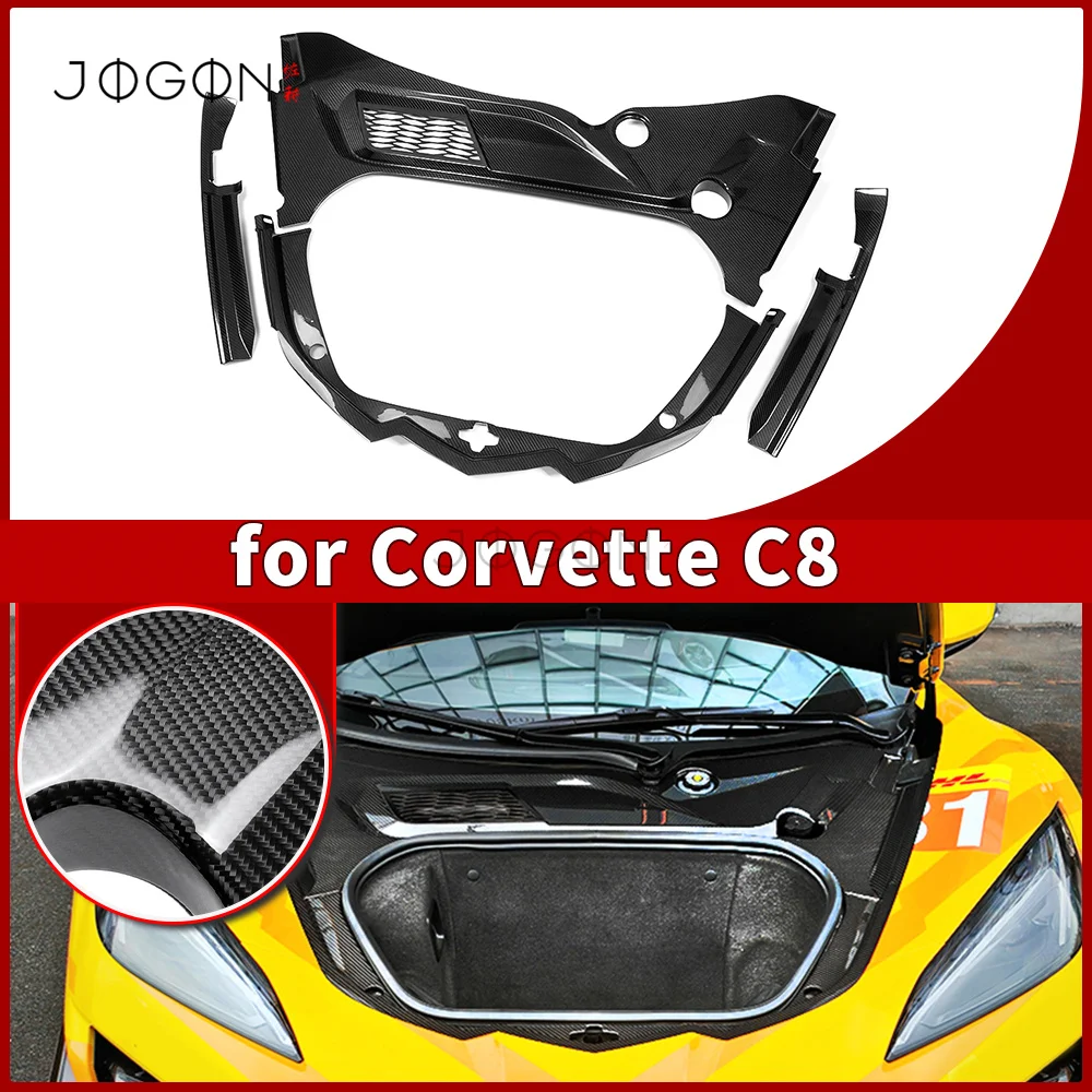 Für Corvette C8 Z06 Z51 Stingray E-Ray ZR1 2020+ Frunk Trim Panels Ersatz Pre-preg Dry Carbon Fiber Image
