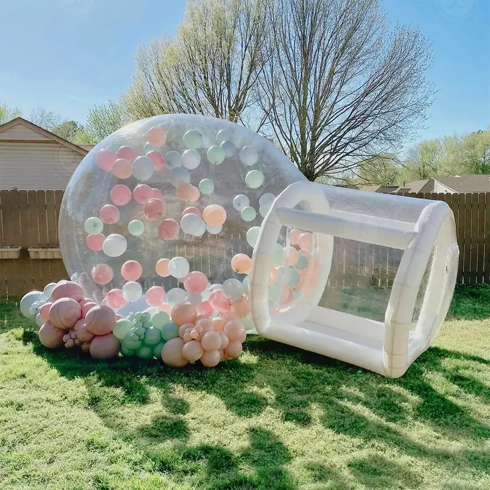 Aufblasbares Ballon-Blasenzelt, Kuppelhaus für Kinder – Party im Innen- und Außenbereich, Camping, transparent, lustiges Spielhaus, Sportunterhaltung Image