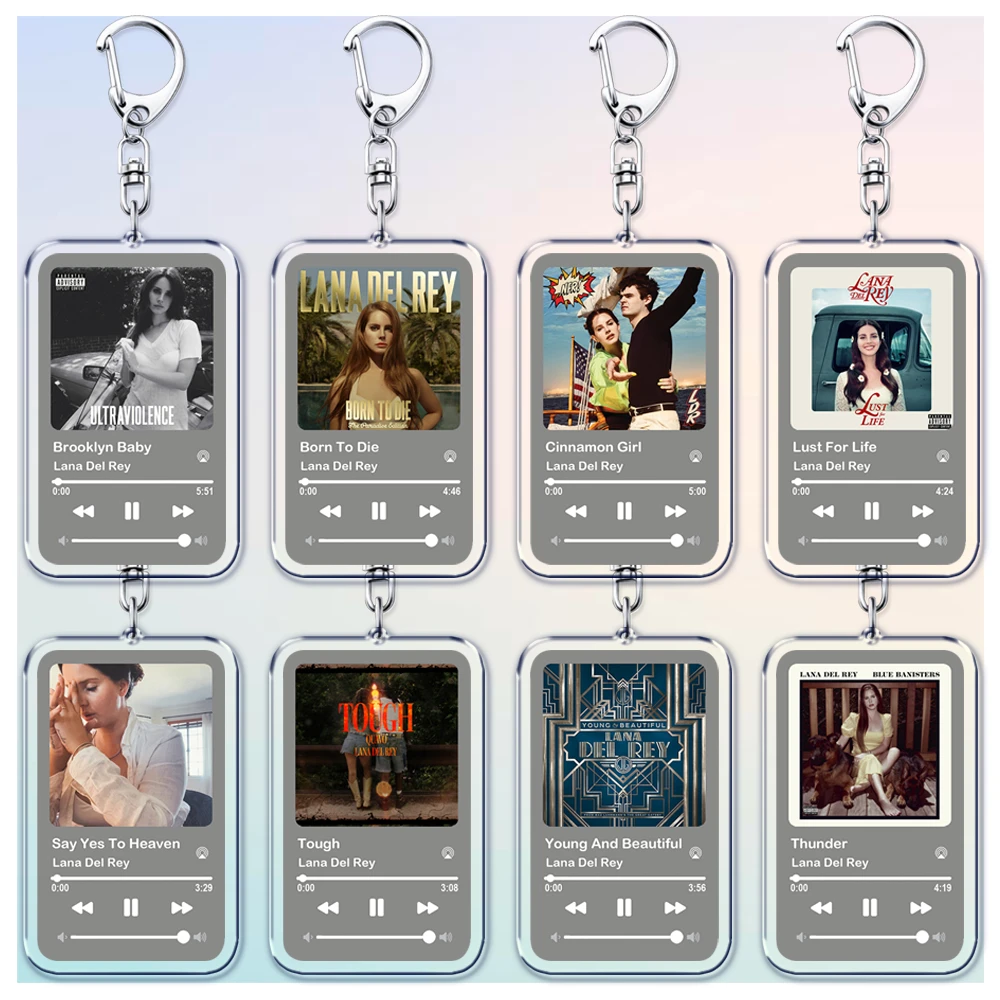 Klassische Lana Del Rey Musiklieder Schlüsselanhänger für Damen Accessoires Tasche Born To Die Ultraviolence Album Keyings Schmuck Fans Geschenke Image