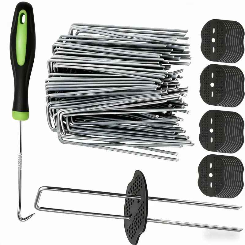 100er-Pack 15CM Feuerverzinkte Zeltheringe mit Dichtung Camping-Zubehör Outdoor-Stützpfähle Pflanzenbefestigungsvorrichtung 400 Stück Image