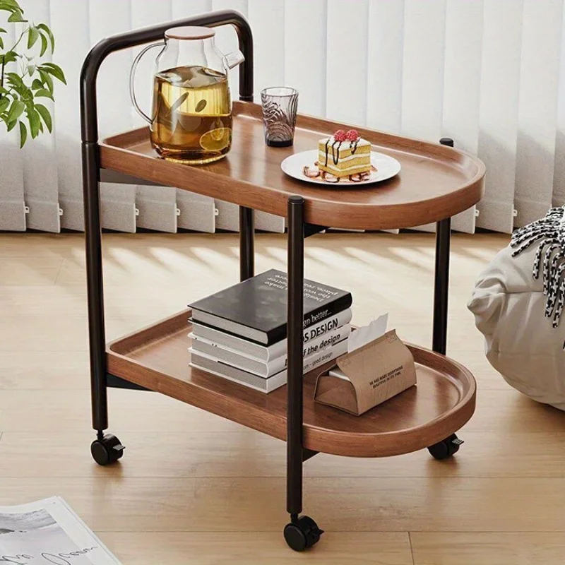 Rollbarer Beistelltisch im nordischen Stil, Sofatisch mit Rollen – geeignet für moderne Wohnkultur und Aufbewahrung Image