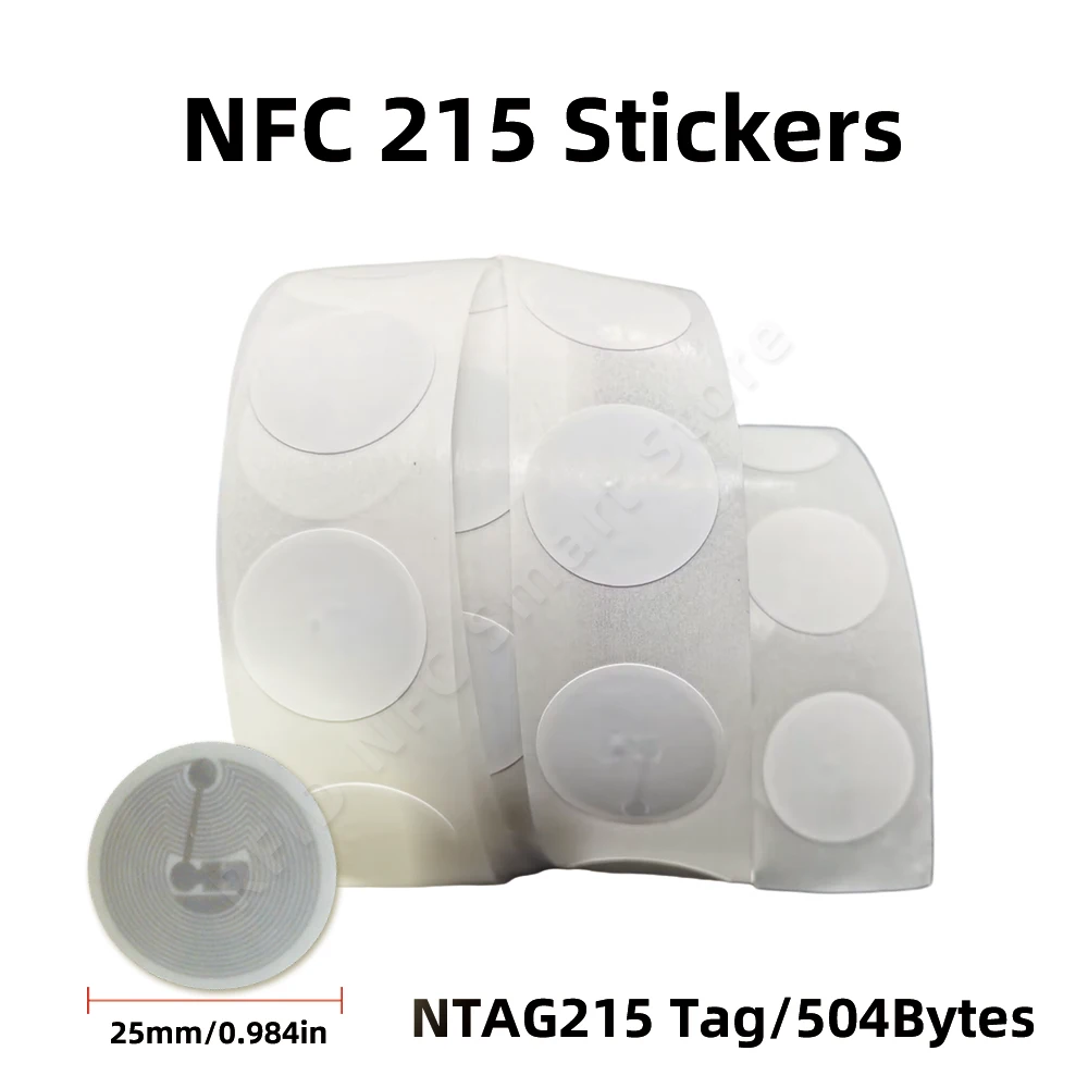 NFC Ntag213 Ntag215 Tags NFC-Aufkleber 13,56 MHz 540 Bytes RFID NFC-Tag-Aufkleber Klebeetiketten für NFC-Telefone Image