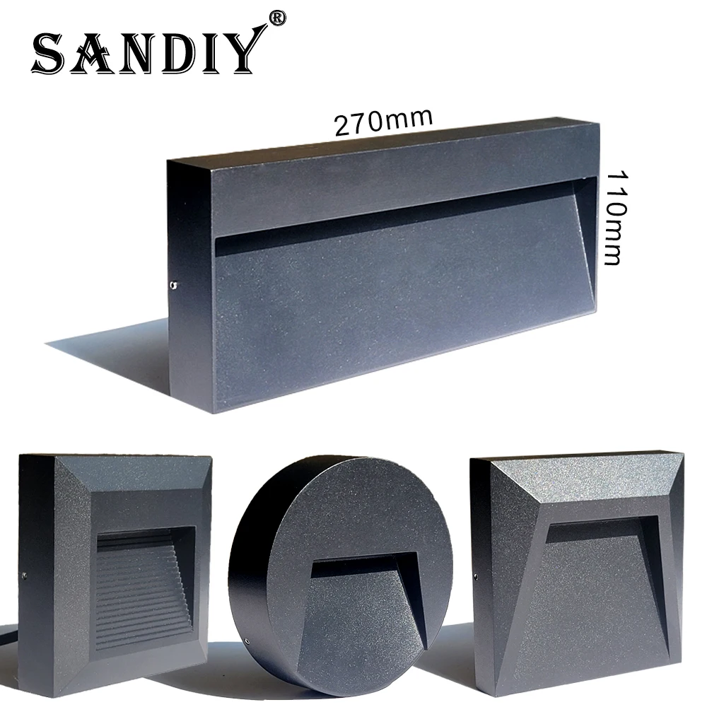 LED-Aufbauleuchte für den Außenbereich, wasserdicht, universelle Wandleuchte für Garage, Keller, Kanalrampe, Durchgang, Eingang, Schritt 12 V, 220 V