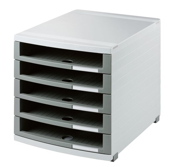 HAN Schubladenbox CONTUR lichtgrau B4 5 Schübe offen Image