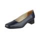 Amblers Womens Walford X Wide Black Leather E Fit Low Heel Court Shoe 6