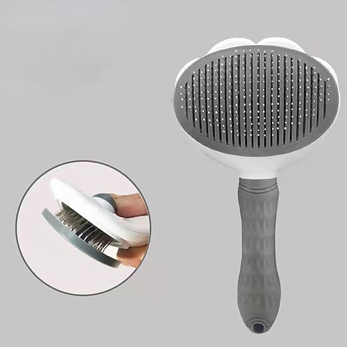 Katzenbürste, selbstreinigende Slicker-Bürsten zum Ablösen und Pflegen entfernt lose Unterwolle, Matten und verhedderte Haare Pflegekamm für Katzen Hundebürste Massage-Selbstreinigung Image