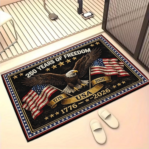 Fußmatte zum 250. Jahrestag der USA – Patriotische Eingangsmatte zur Feier der Jahre der Freiheit mit majestätischem Adler und goldenen Akzenten, perfekt für amerikanische Wohnkultur. Image