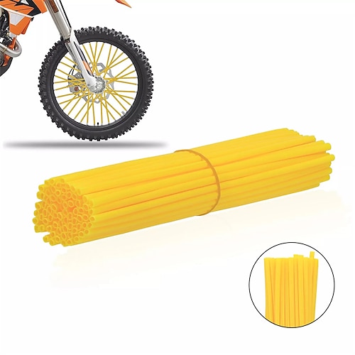 72-teiliges Set universeller Speichenabdeckungen (24 cm) für Dirtbikes, Motorradfelgen und Fahrräder. Image