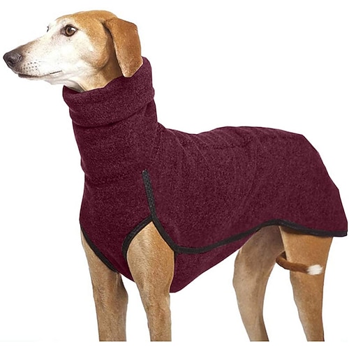 Fleece-Hundebekleidung, warmer Wintermantel für Hunde, Rollkragenpullover, kuschelige Jacke, weiches Hemd, Weste, Haustier-Outfits für kleine, mittelgroße und große Hunde, Windhund Image