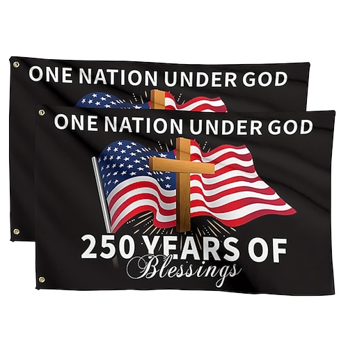 2 Stück U.S. 250. Jubiläums-USA-Außenflagge Wir das Volk 1776-2026 patriotisches Garten- und Hausbanner zum 4. Juli