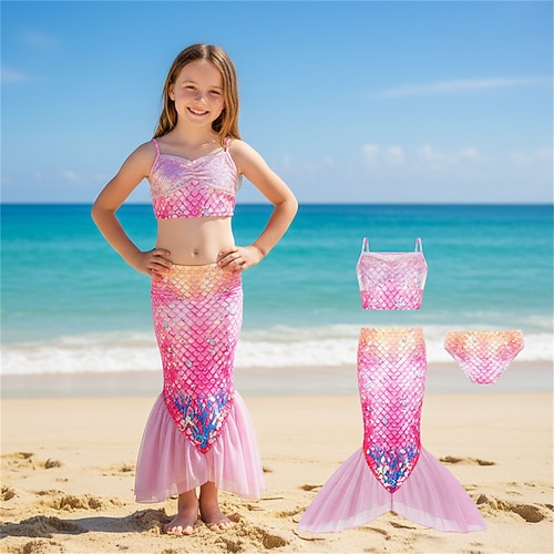 Meerjungfrau Prinzessin Kleid Bademode Film Cosplay for Mädchen Kinder Maskerade Party Ferien Festival Image