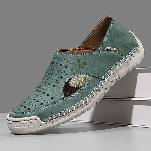 Hellblaue Herren-Sommerschuhe zum Hineinschlüpfen, atmungsaktiv und bequem, ideal für Outdoor-Aktivitäten und Freizeitreisen Image