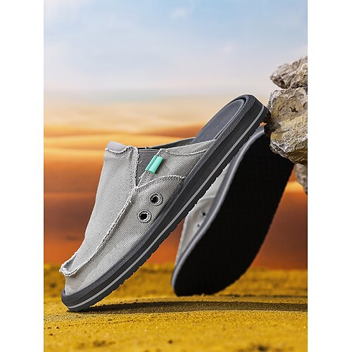 Beige Herren-Slipper mit verstellbarem Riemen, weich und leicht, perfekte Schuhe für Strandurlaub, Reisen und Freizeit Image