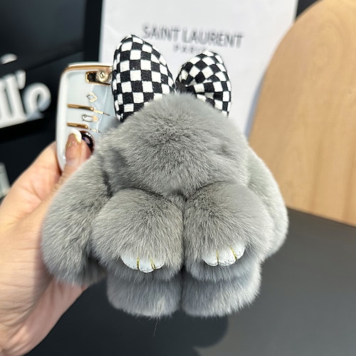 Niedlicher, flauschiger Hasen-Schlüsselanhänger, weicher Plüschhasen-Rucksackanhänger für Mädchen, Mini-Hasen-Füllung für Osternester, Geschenk zum Kindergeburtstag oder Valentinstag, Image