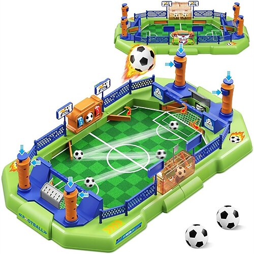 Tischfußballspiel, Desktop-Arcade-Sportspiel mit Anzeigetafel Launcher, interaktive 2-Spieler-Brettspiele für Kinder und Erwachsene, tragbares Geburtstags- oder Ostergeschenk für Jungen und Mädchen