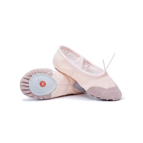 Damen Rosa Ballettschuhe aus Canvas für Kinder – bequeme Tanzschuhe für Kinder, Jugendliche und Erwachsene Image
