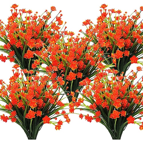 20 Bündel künstliche Blumen, UV-beständig, für drinnen und draußen, zum Aufhängen im Pflanzgefäß, für die Dekoration von Haus und Garten, künstliche Blumensträucher für Veranda, Terrasse, Balkon, Image